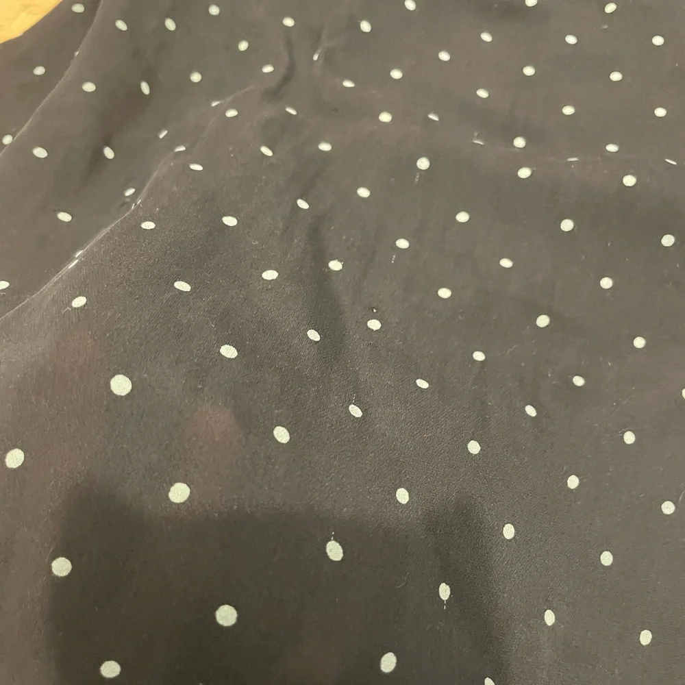 Ralph Lauren Black A-Line Skirt with Blue Dots Silk skirt - Picture 5 of 7